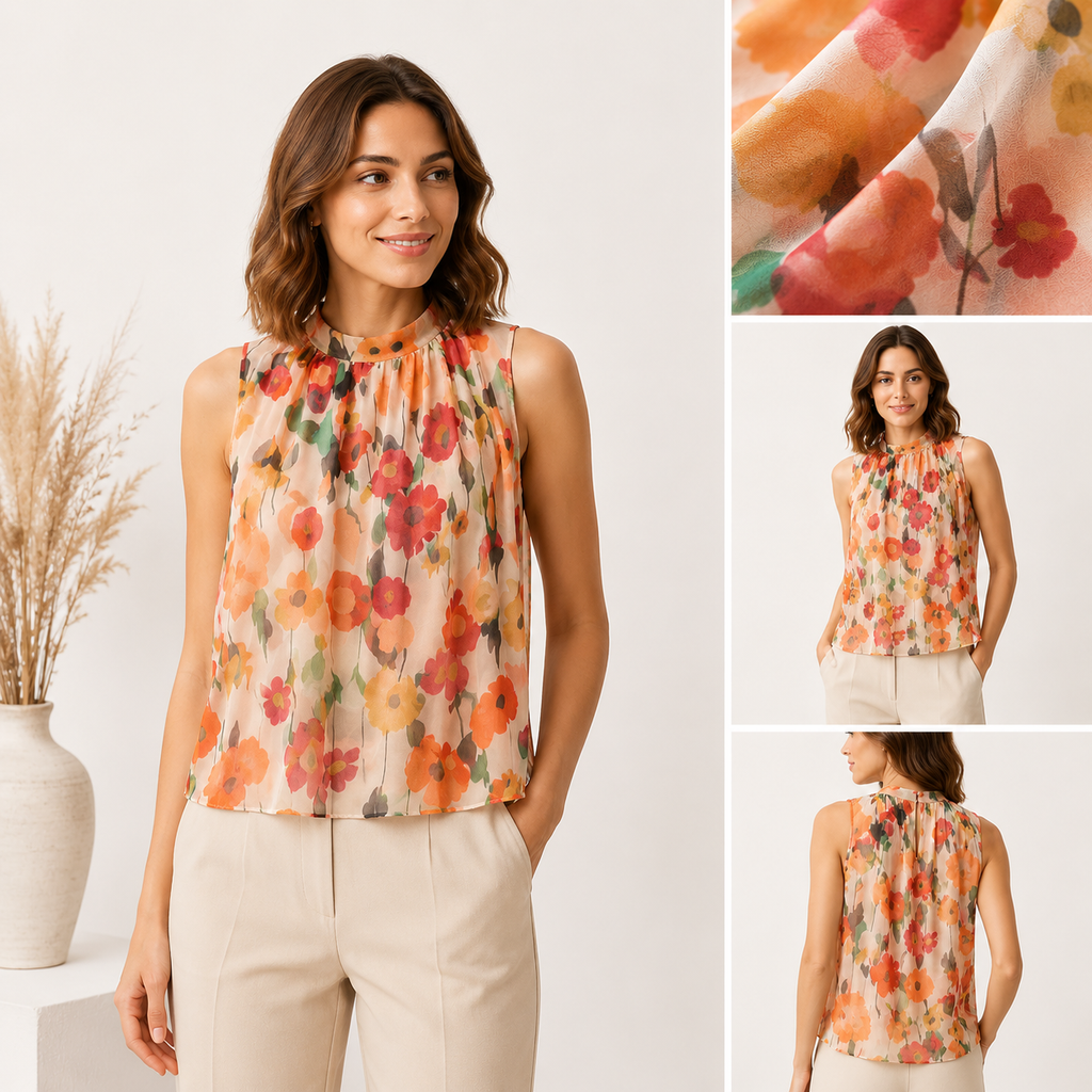 Floraler Chiffon-Top | One Size