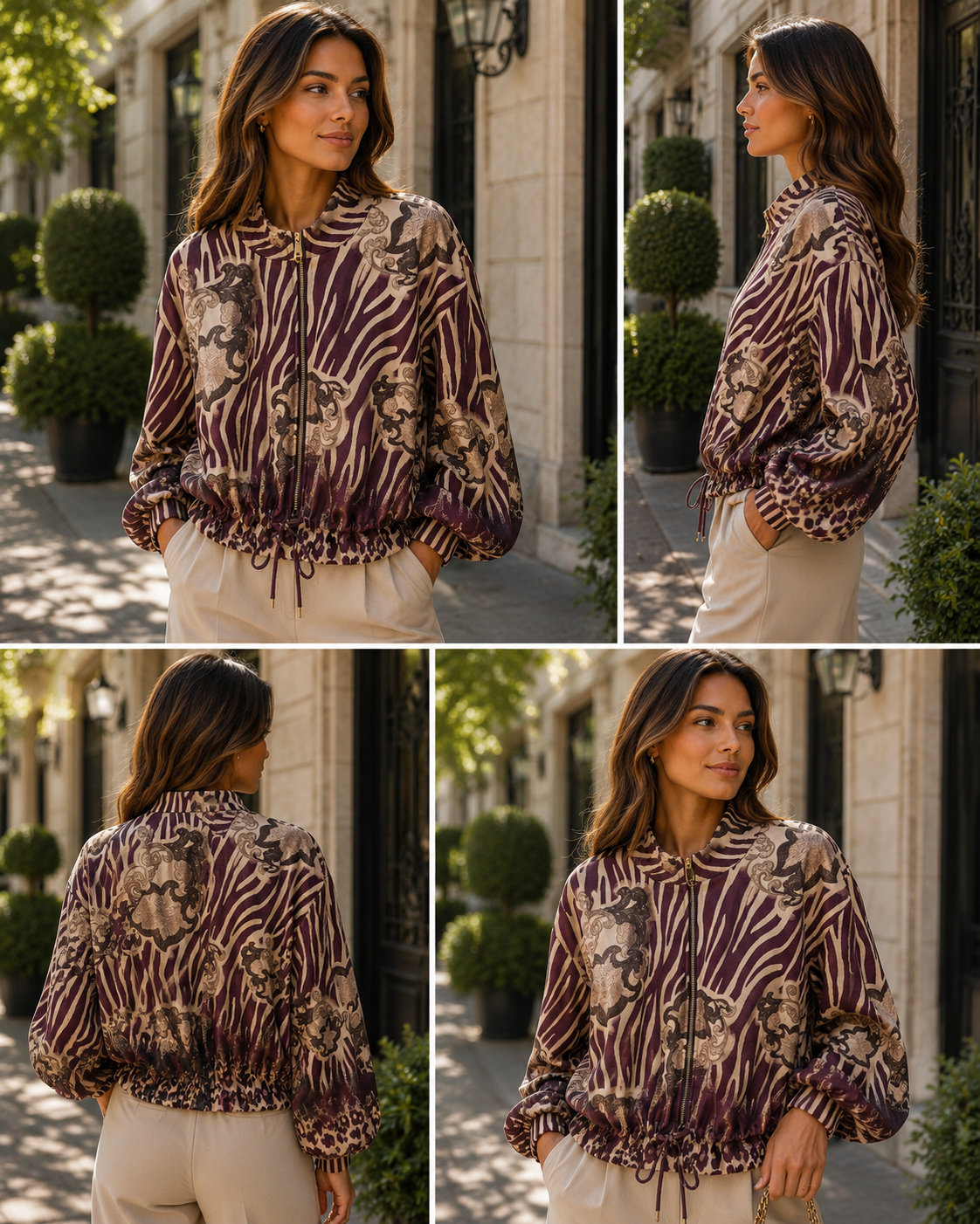 "Savana" – Animal-Print Bomberjacke