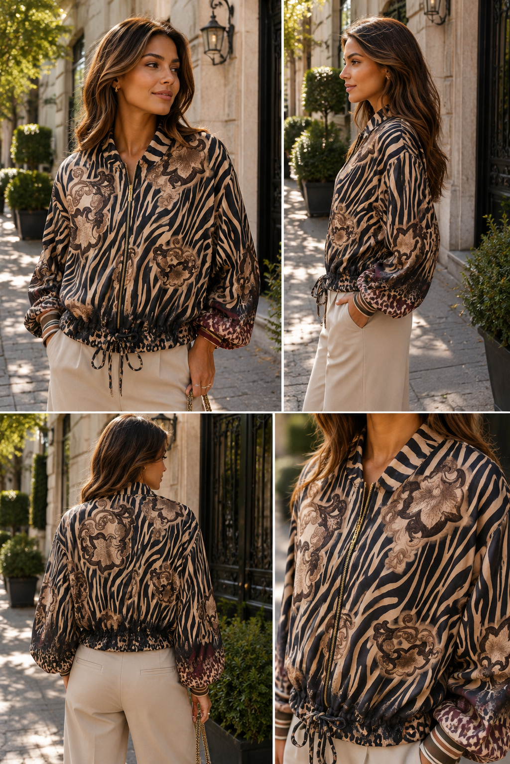 "Savana" – Animal-Print Bomberjacke