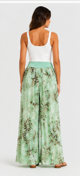 Weite Palazzo-Hose mit floralem Print
