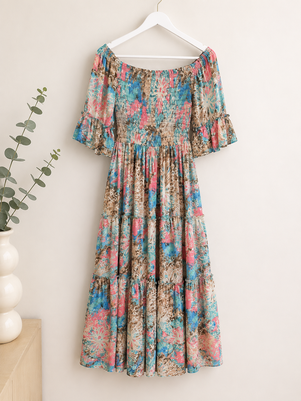 Maxikleid mit Carmen-Ausschnitt