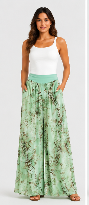 Weite Palazzo-Hose mit floralem Print