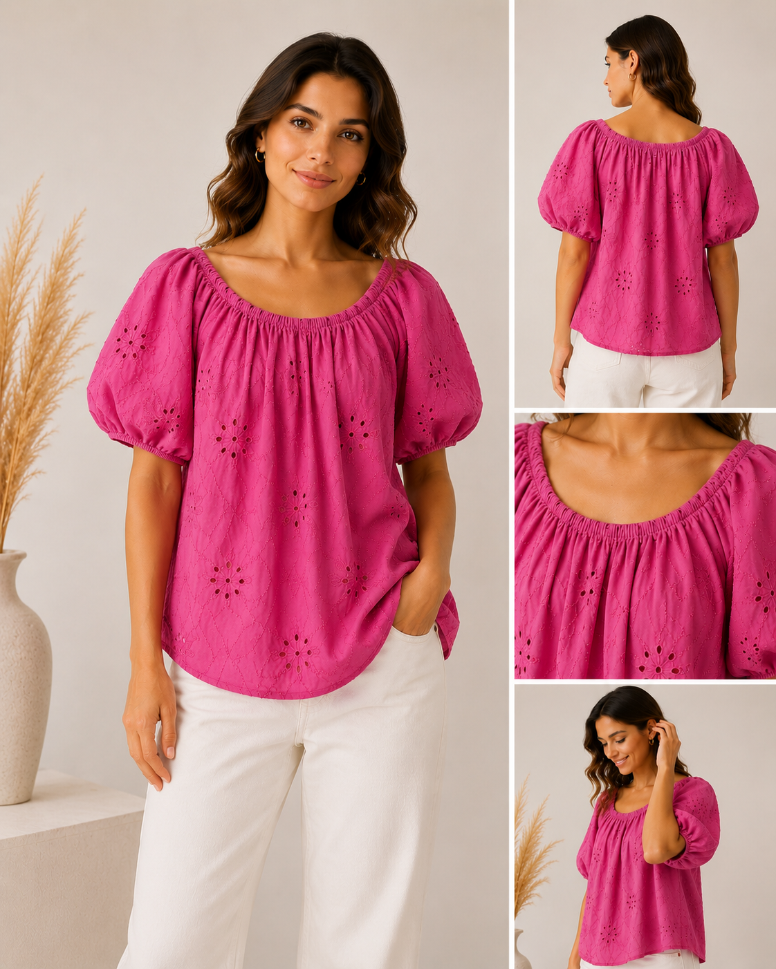 Bluse mit Puffärmeln