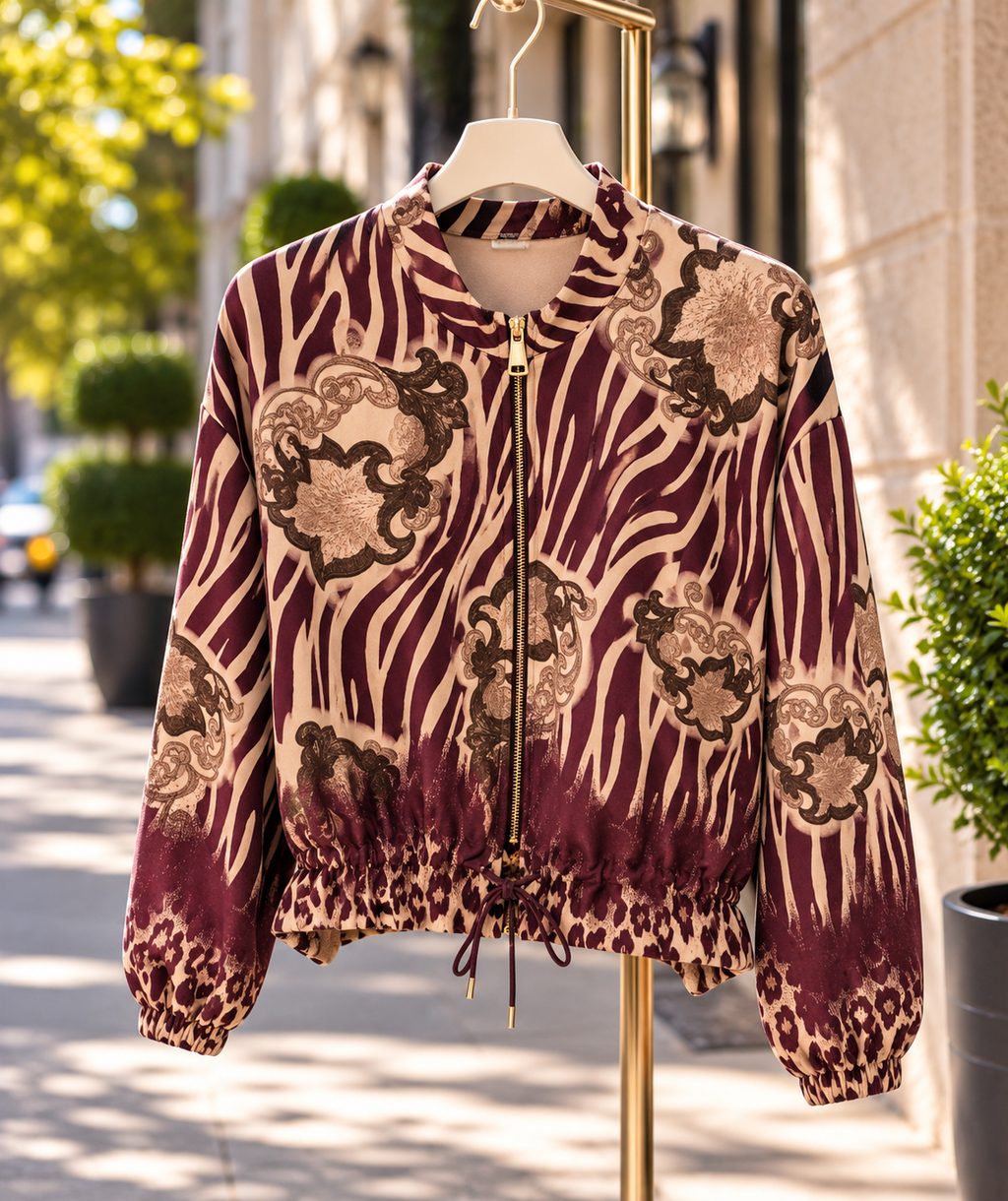 "Savana" – Animal-Print Bomberjacke