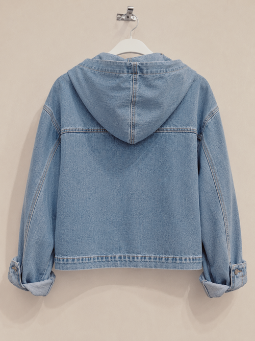 Jeansjacke mit Kapuze